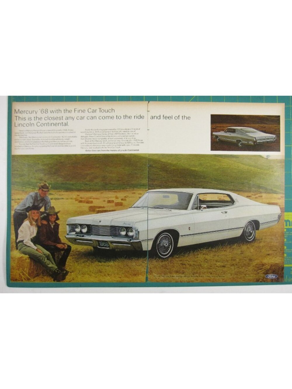 Print Ad Mercury 1968 Fine Car Lincoln Continental Cowboy Cowgirl Southwest